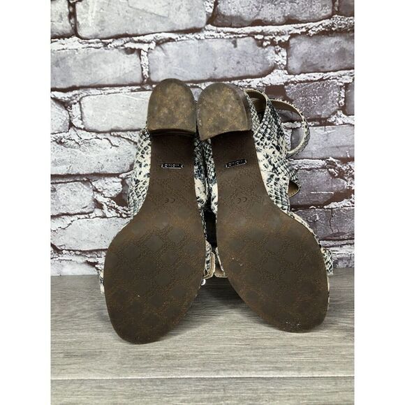 Vionic Carmel Grey Ivory Leather Snake Print Heel Sandals Women’s 9.5M US/41.5EU - Picture 9 of 16